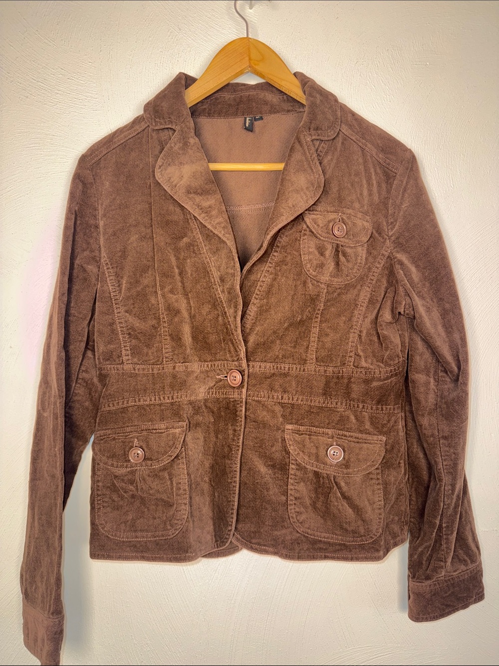 ambition Brown Corduroy Single-Button Suit Jacket